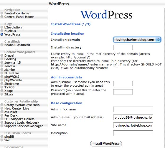 Install WordPress 