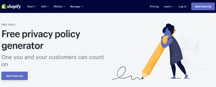 Shopify privacy policy generator